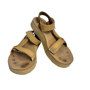 Teva Women's Sandals Shoes size 7 Khaki Camel Brown Strappy Summer Beach